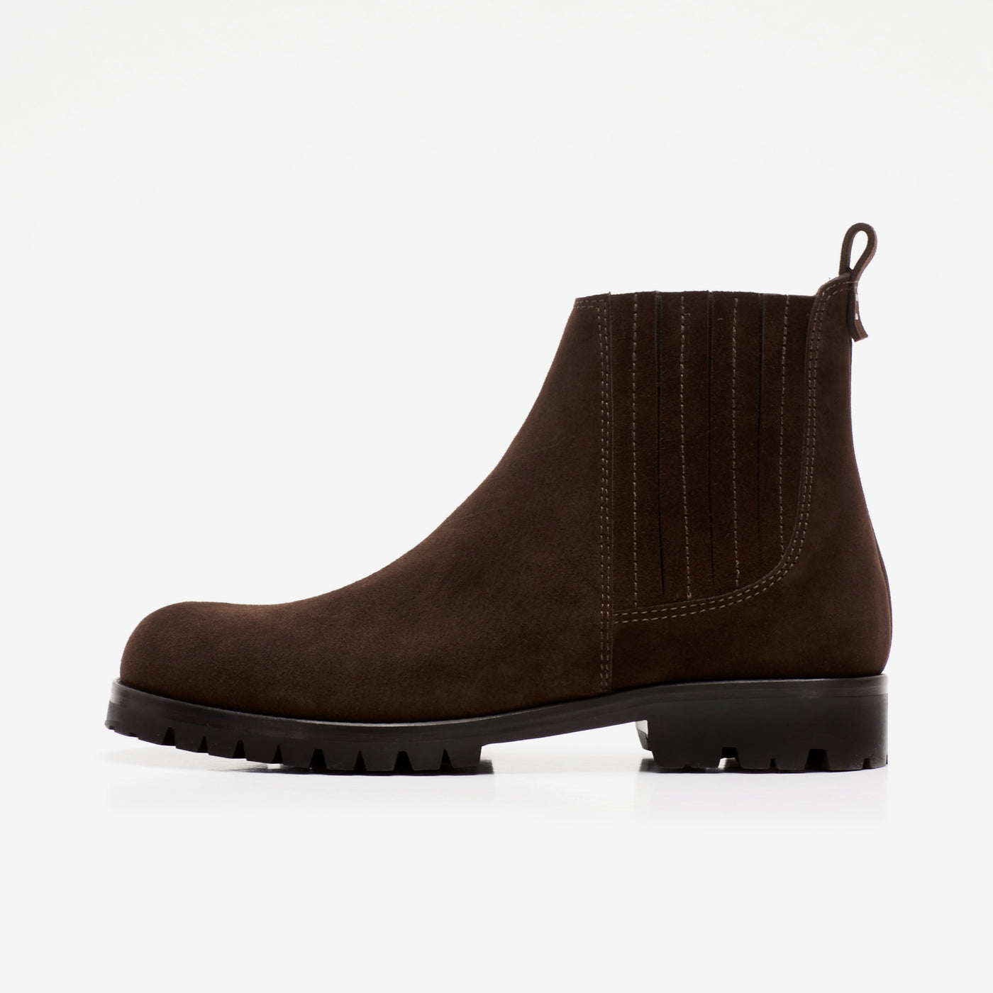 Men Chelsea Vibram Boot Suede Castano Marrow