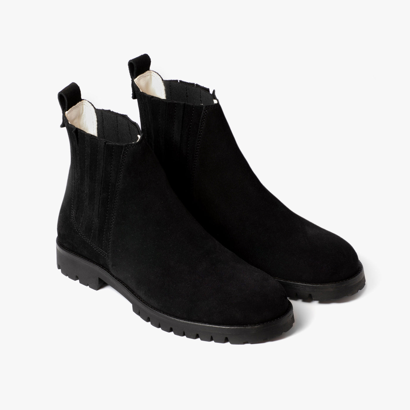 Men Chelsea Vibram Boot Suede Black