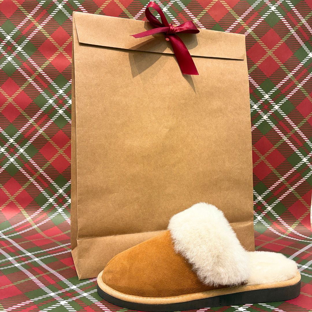 David lampaannahka sisäkengät konjakki