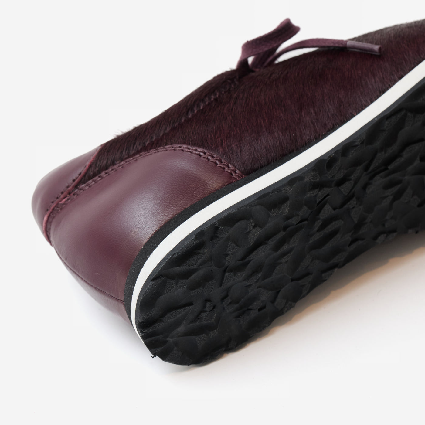 Ariel sneaker burgundy calf hair