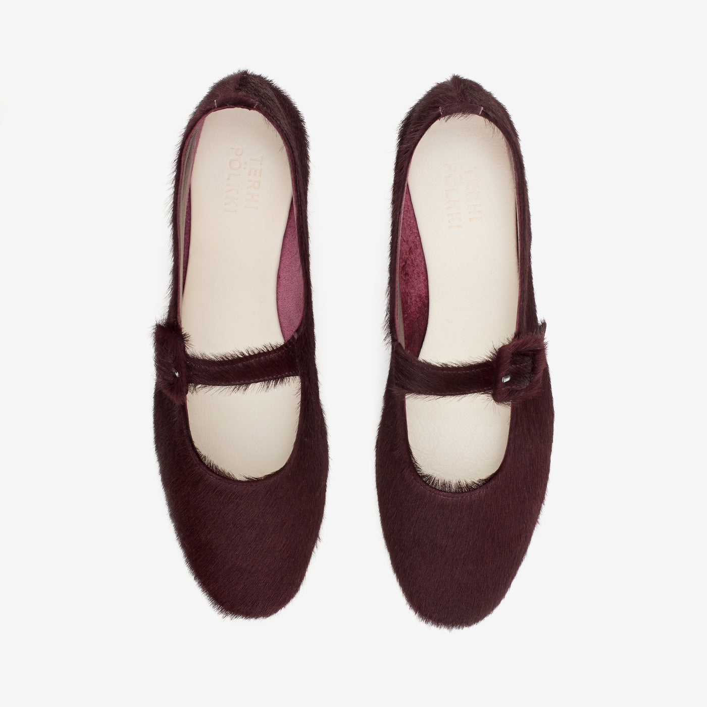 Mary jane calf hair burgundy