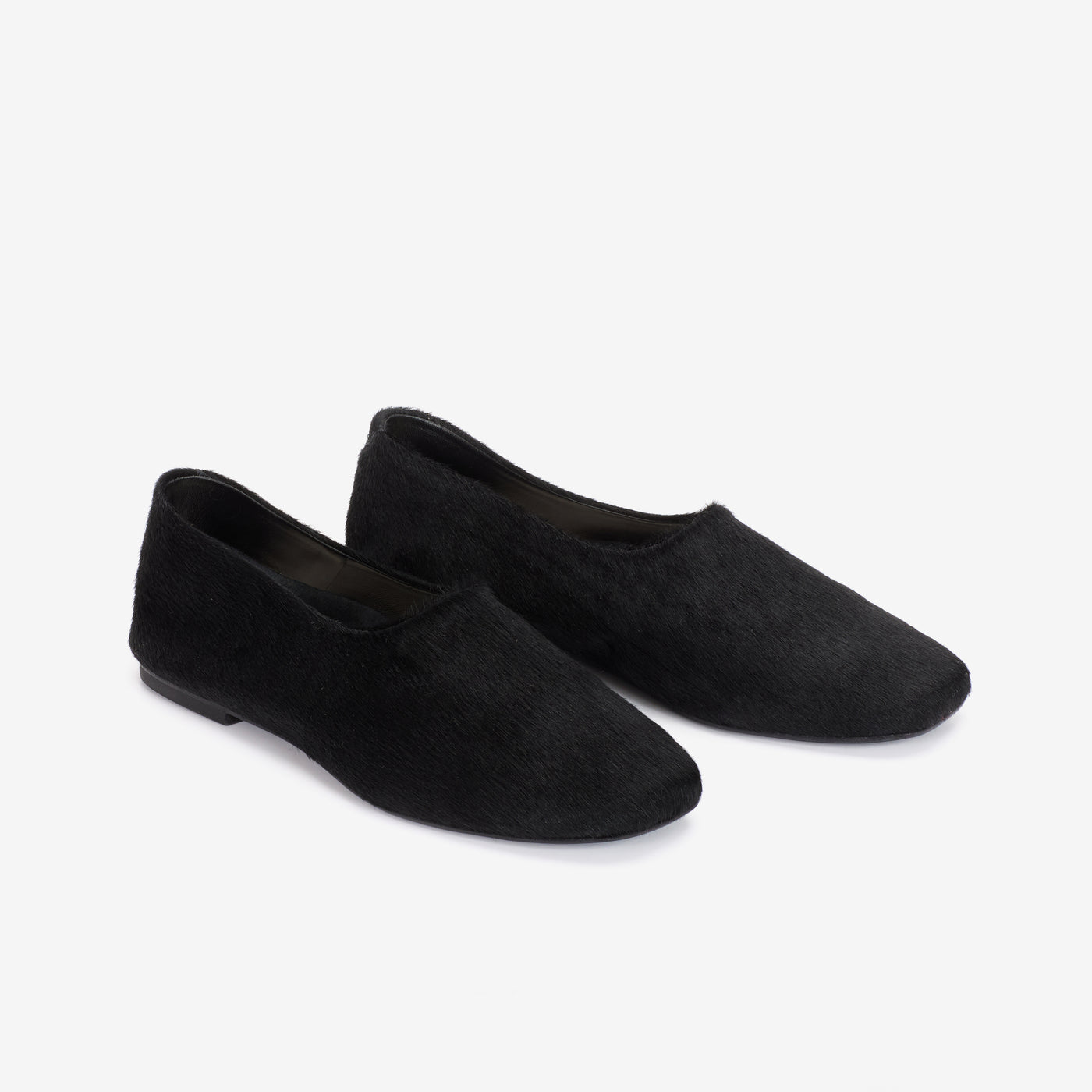 Ursula ballerina calf hair black