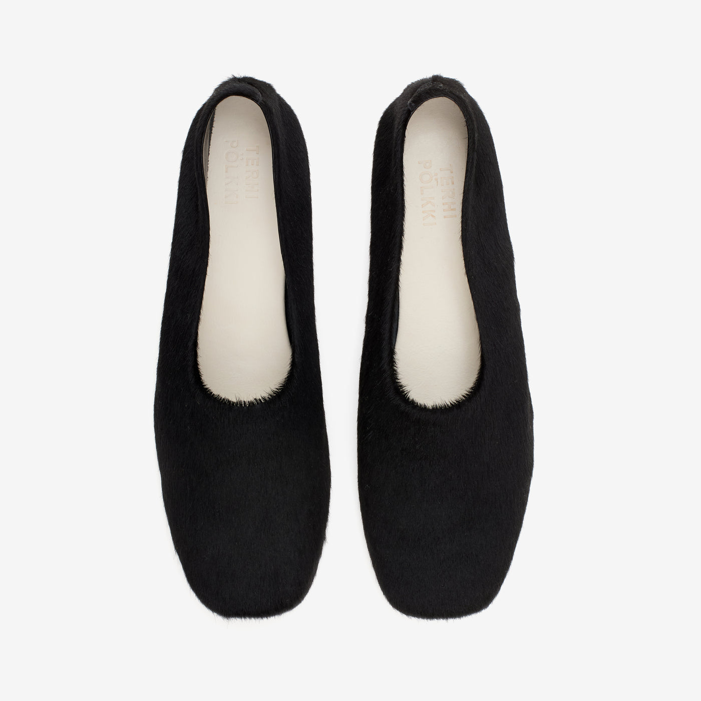 Ursula ballerina calf hair black