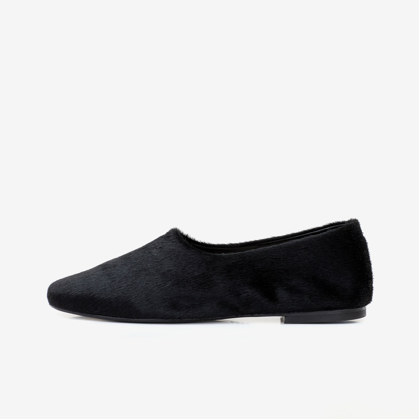 Ursula ballerina calf hair black