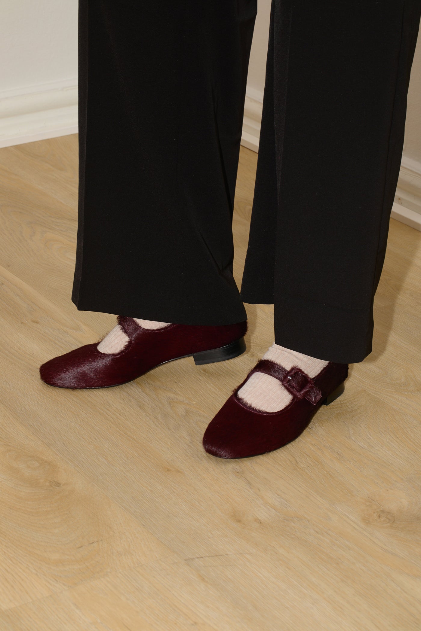 Mary jane calf hair burgundy