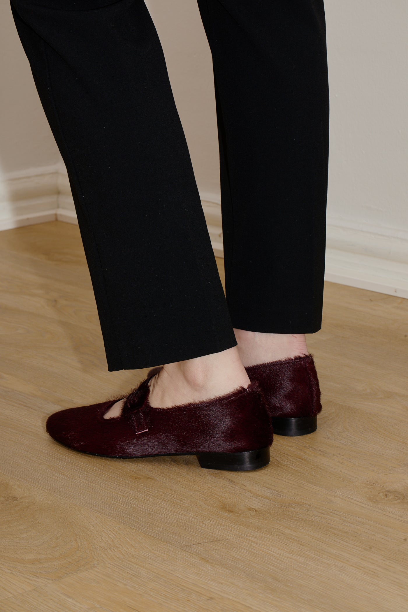 Mary jane calf hair burgundy