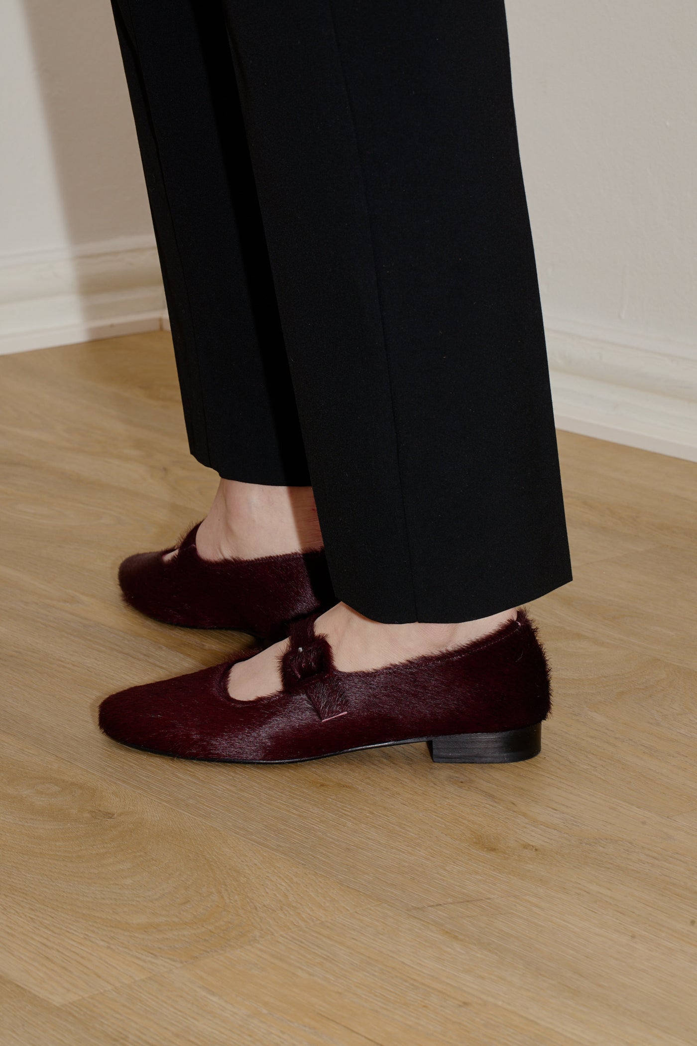 Mary jane calf hair burgundy