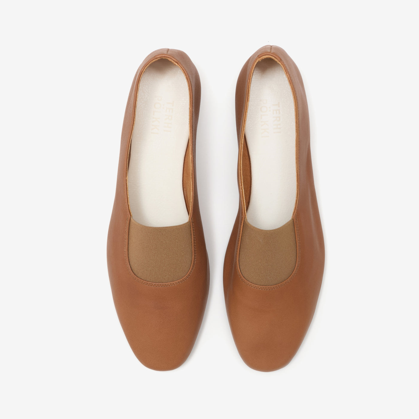 Sample Plimsoll cognac ballerina