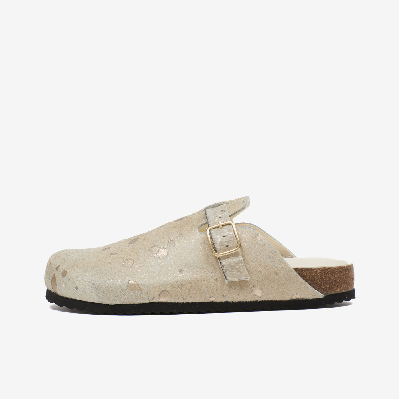 Mary fussbett clog gold & white