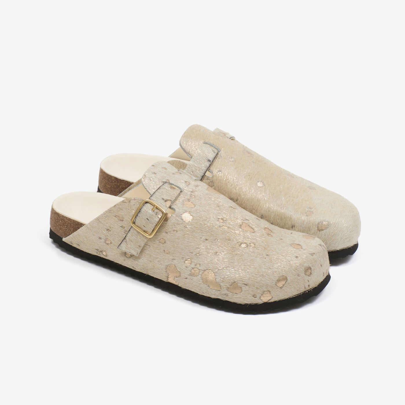 Mary fussbett clog gold & white