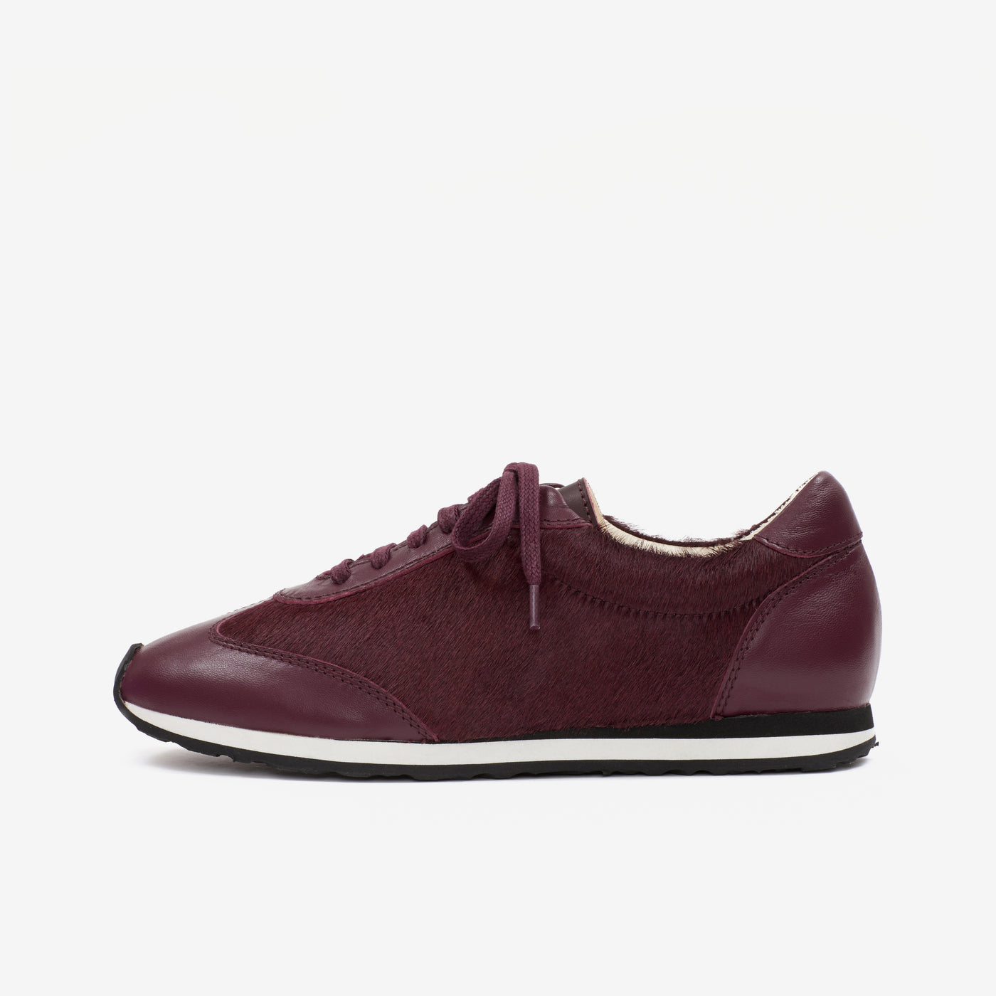 Ariel sneaker burgundy calf hair