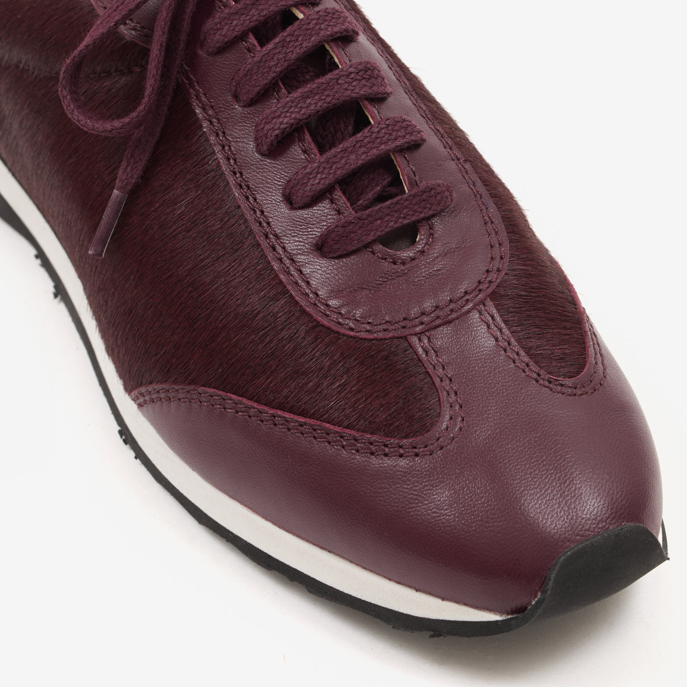 Ariel sneaker burgundy pony hair