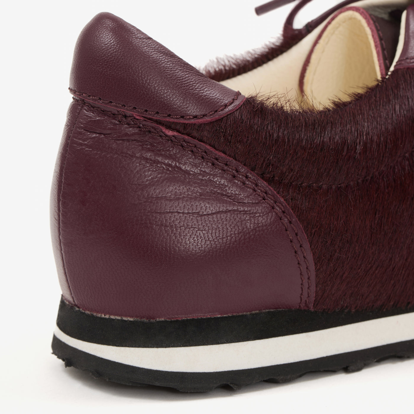 Ariel sneaker burgundy pony hair