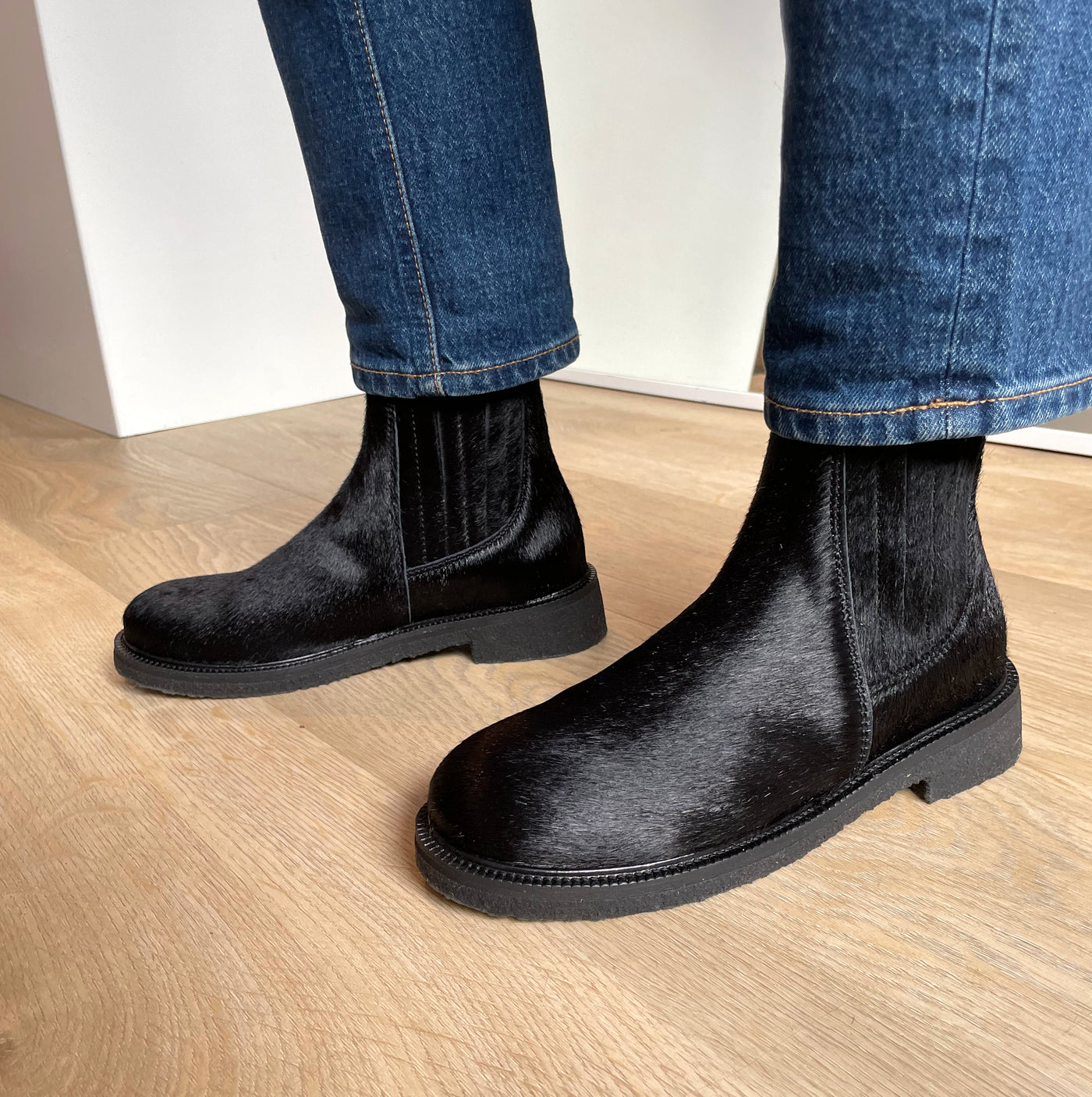 Laya chelsea boot calf hair black