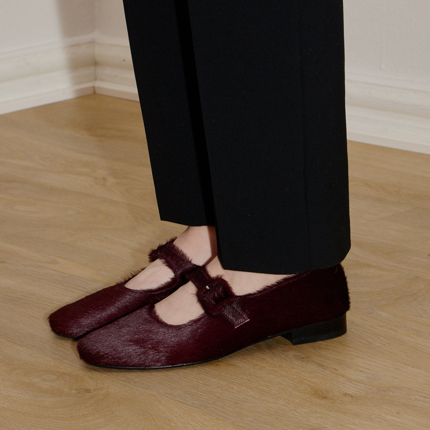 Mary jane calf hair burgundy