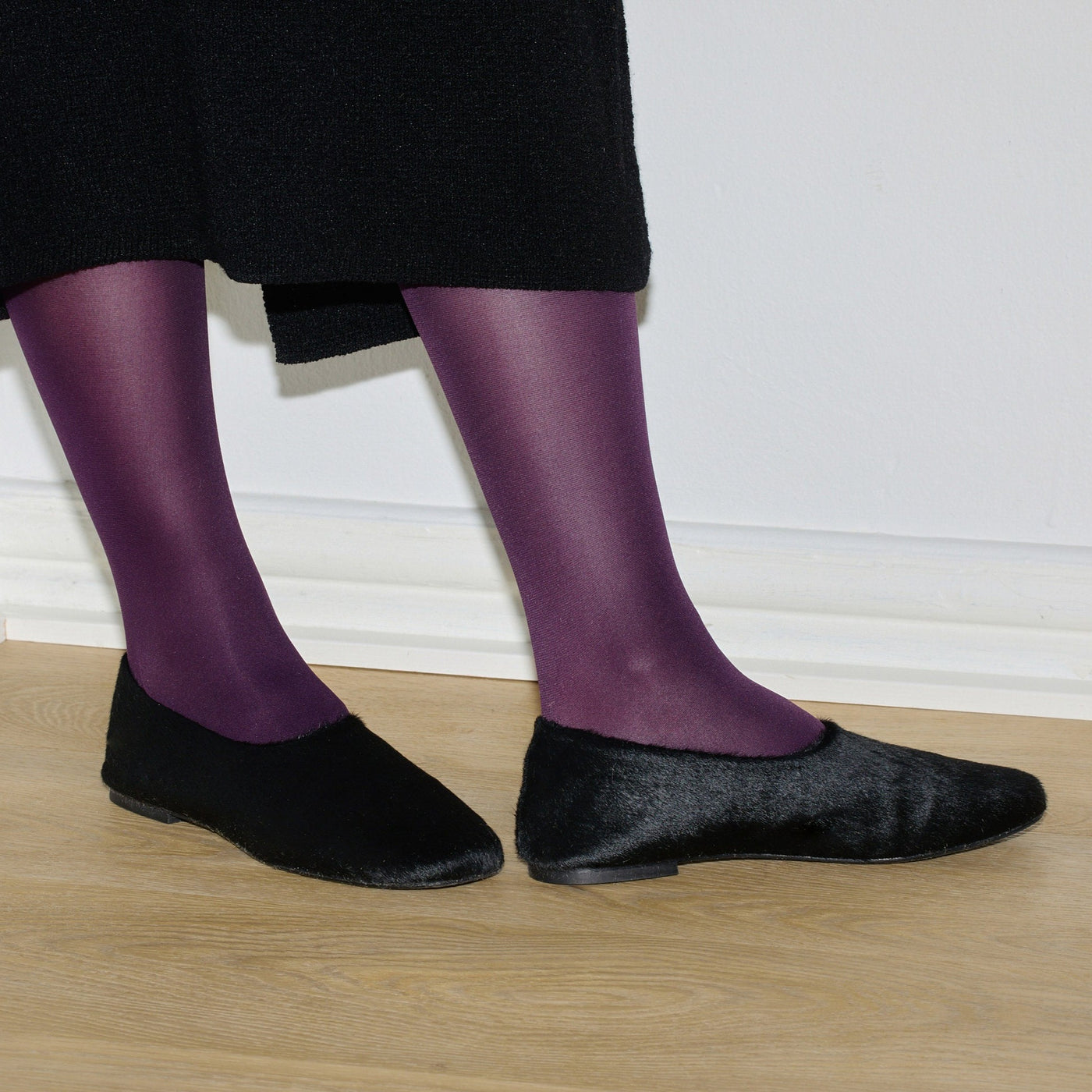 Ursula ballerina calf hair black