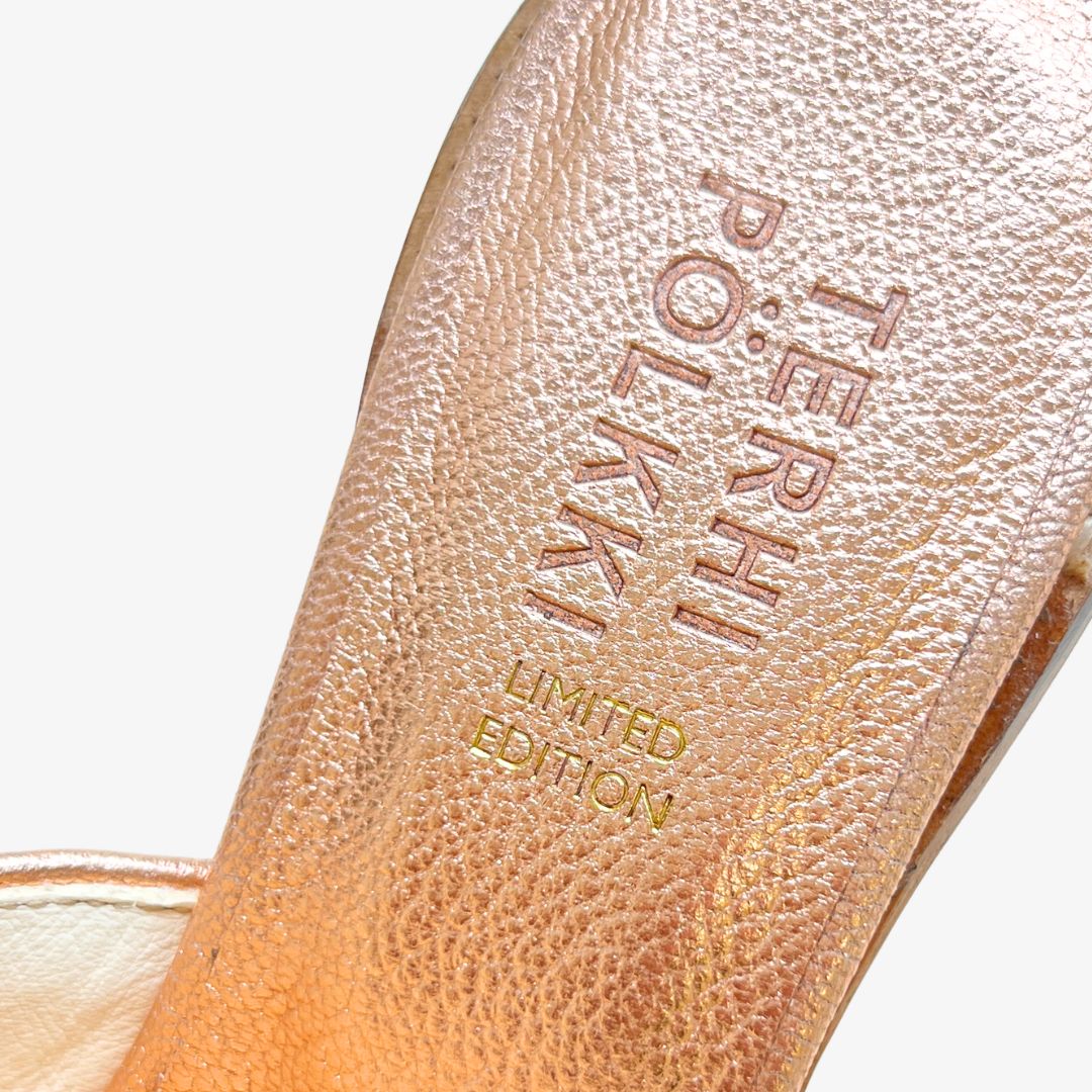 Fringe mule rose gold